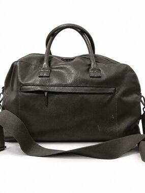Matt & Nat Dark Gray Vegan Leather Duffel Bag.